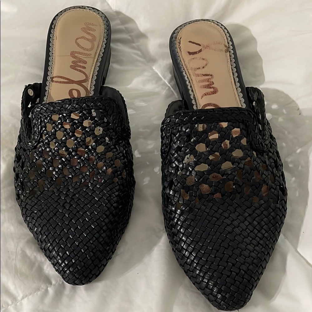 Sam Edelman Black Woven Mules